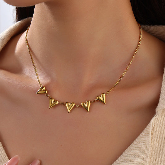 Simple Design Stainless Steel Heart Pendant Necklace