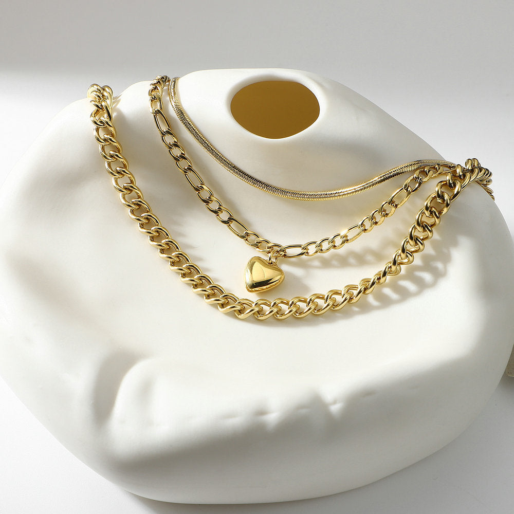 Yhpup Stainless Steel Charm Heart Pendant Necklace