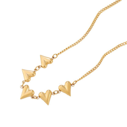 Simple Design Stainless Steel Heart Pendant Necklace