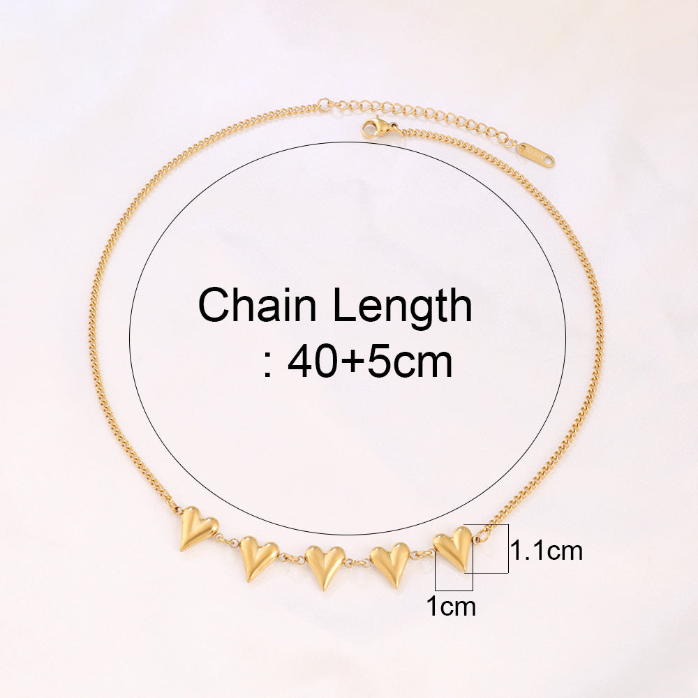 Simple Design Stainless Steel Heart Pendant Necklace