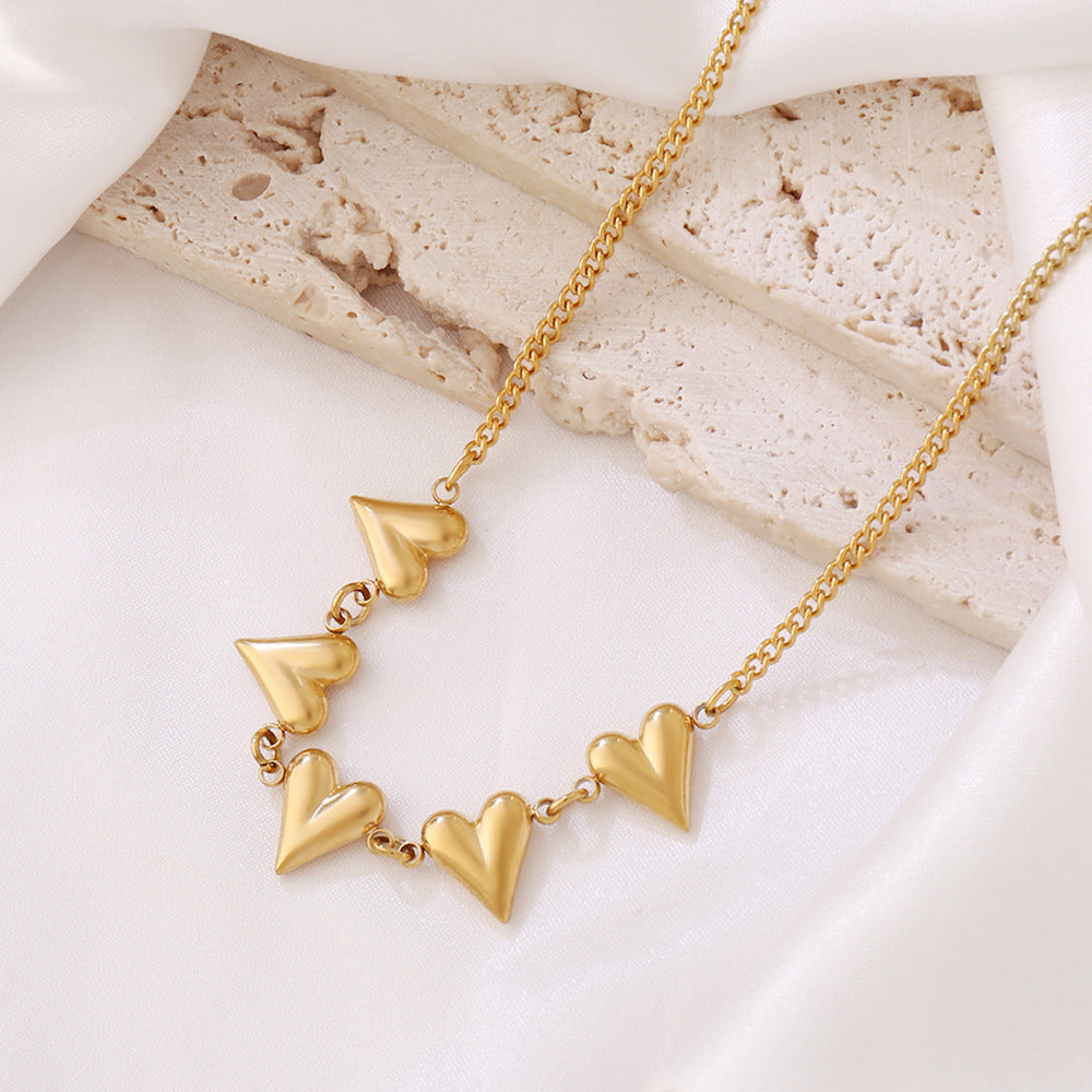 Simple Design Stainless Steel Heart Pendant Necklace