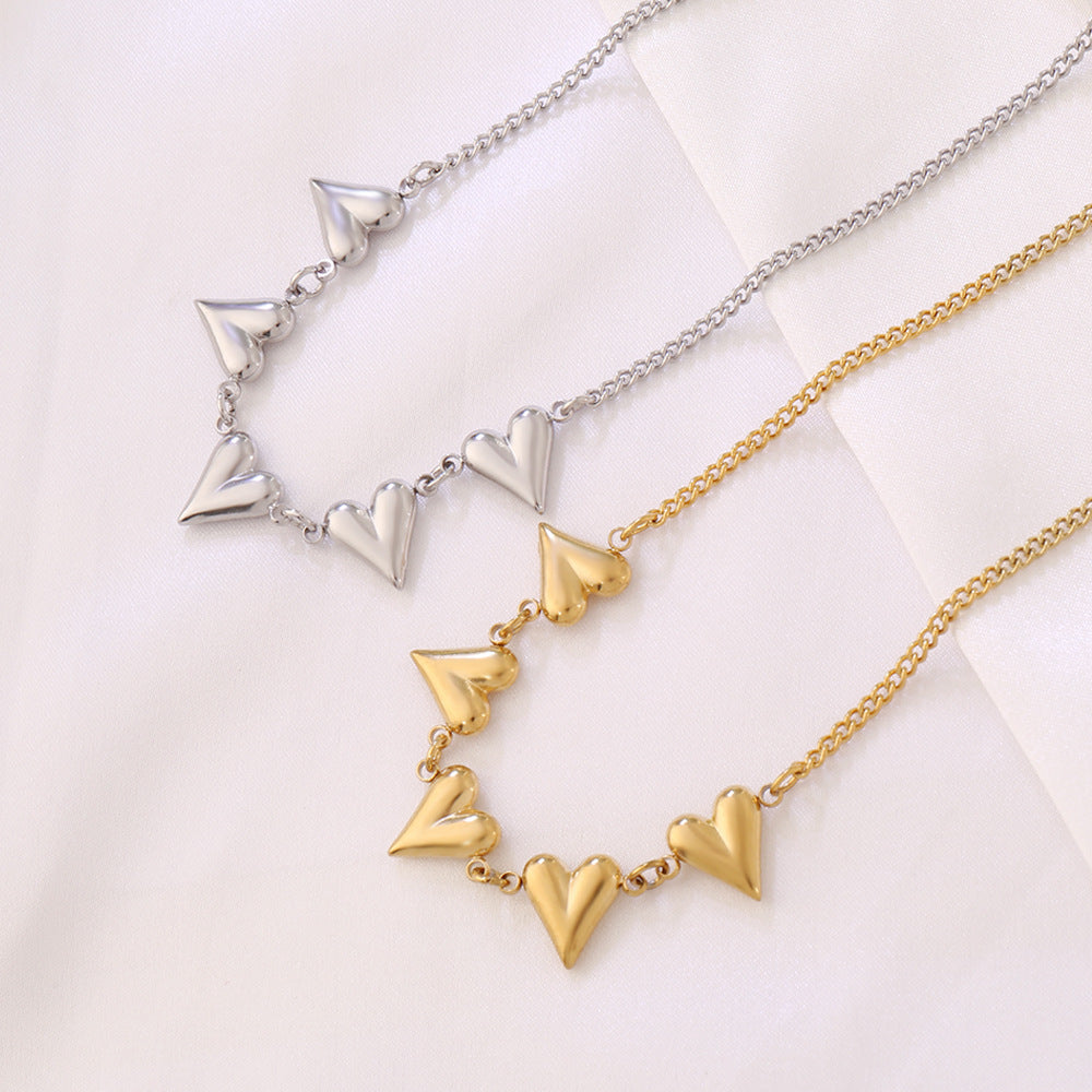 Simple Design Stainless Steel Heart Pendant Necklace